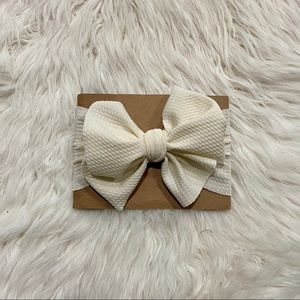 Off White Messy Bow Headwrap